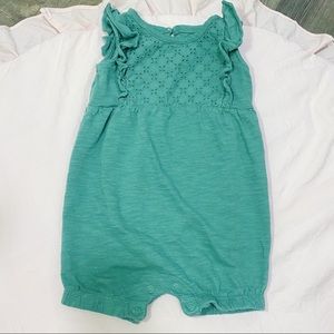 Carter's green eyelet romper